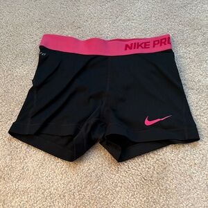 Nike Black Shorts with Pink Details